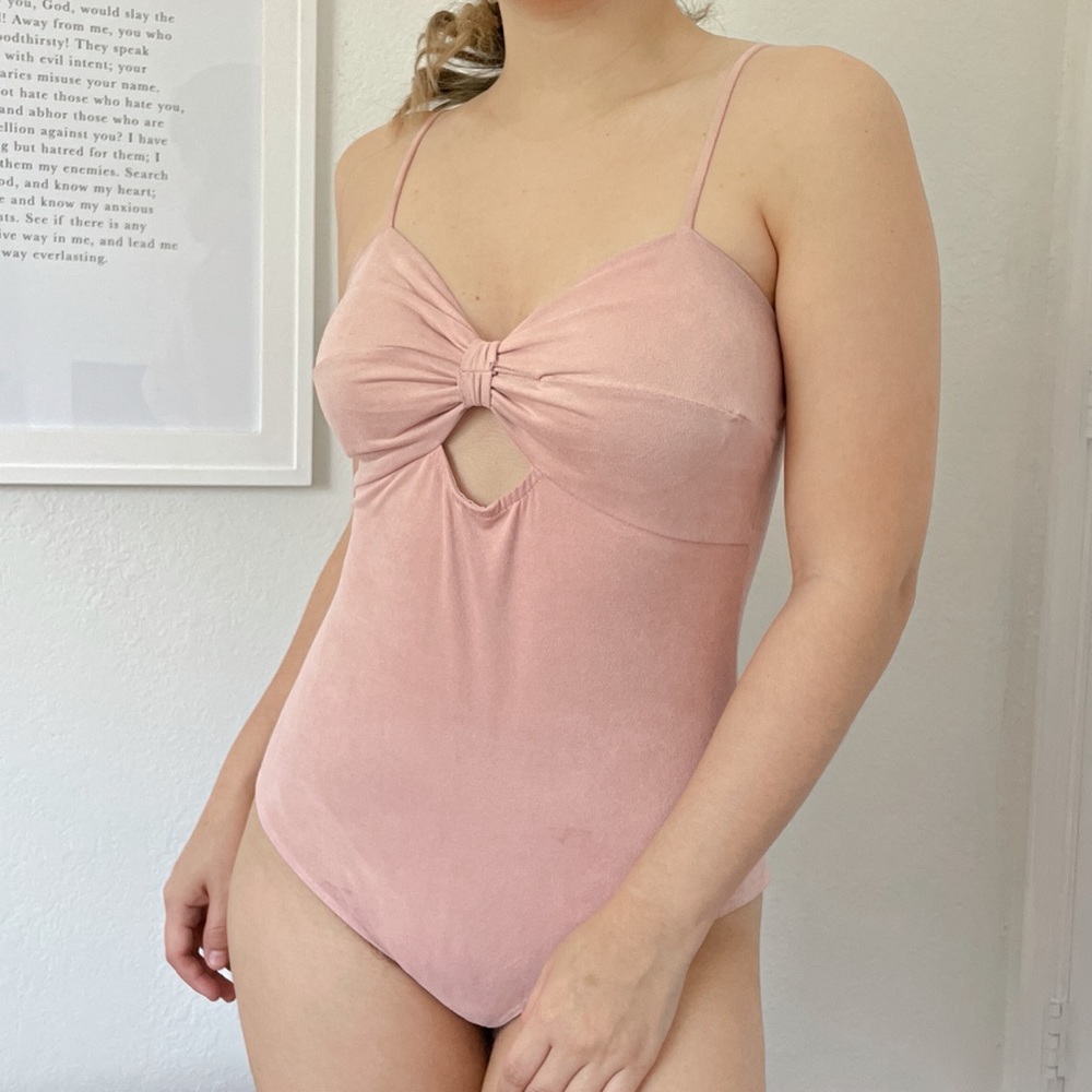 Charlotte Russe Baby Pink Bodysuit w/ Padded Cups